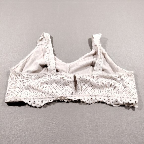 4/$20 Avella Lace Bralatte 22 Unpadded Full Coverage Bra Champagne Beige Ivory - Picture 4 of 4
